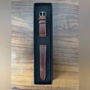 Bulang & Sons Siena Brown Boxed Stitch Leather Watch Strap